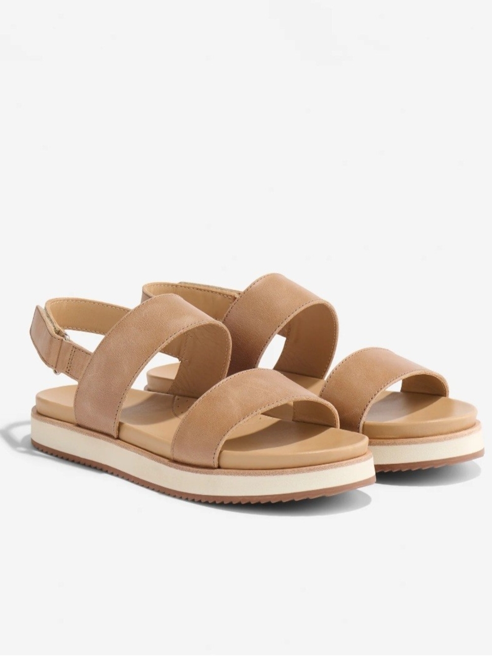 Nisolo Flatform Women's Tan Platform Strappy Sandals Sz 8.5 New Ret $138